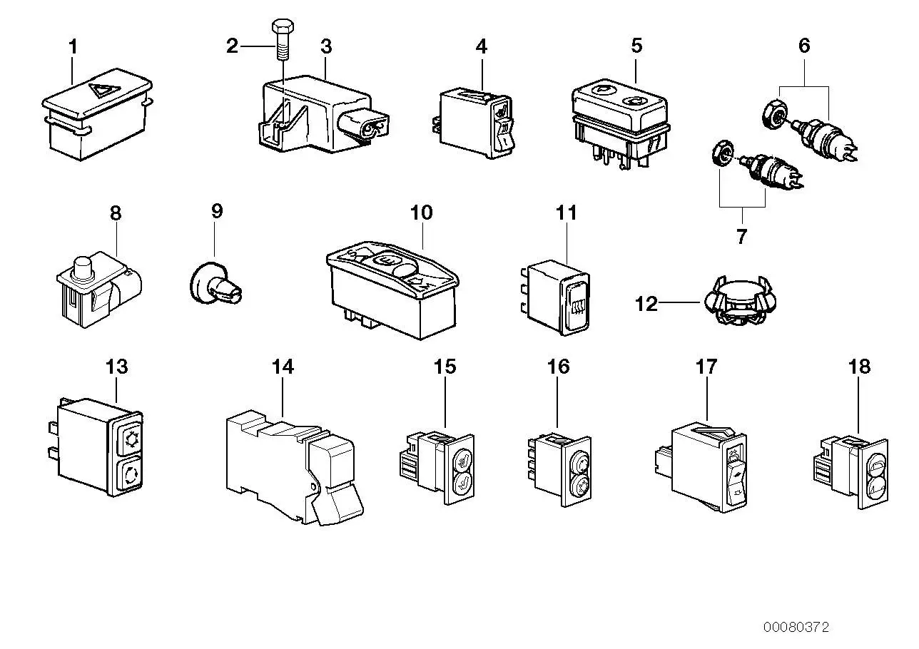 BMW Schalter E36 61311387916 - Bildposition 05