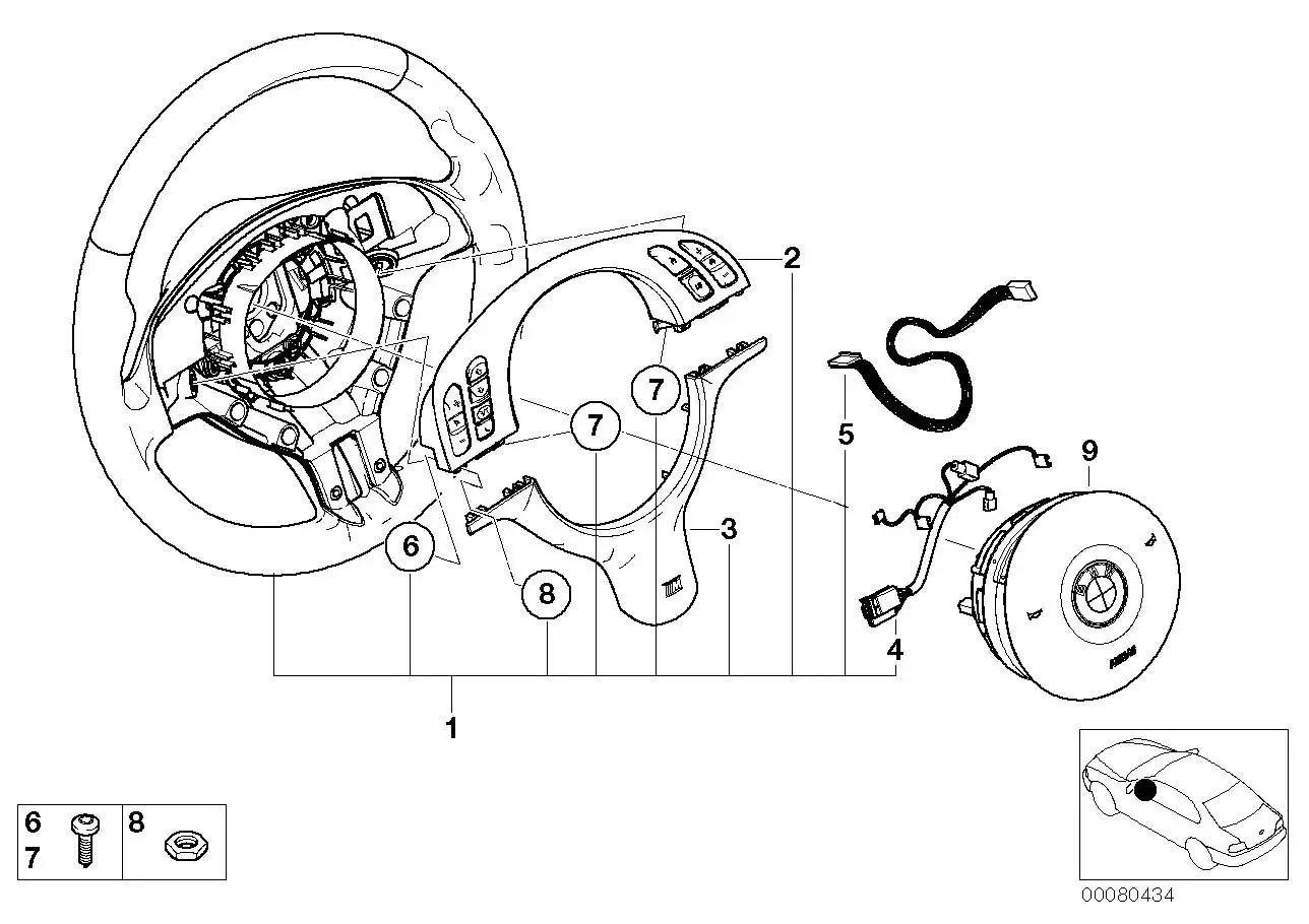 BMW Einsteckmutter E39 E46 E53 32301096840