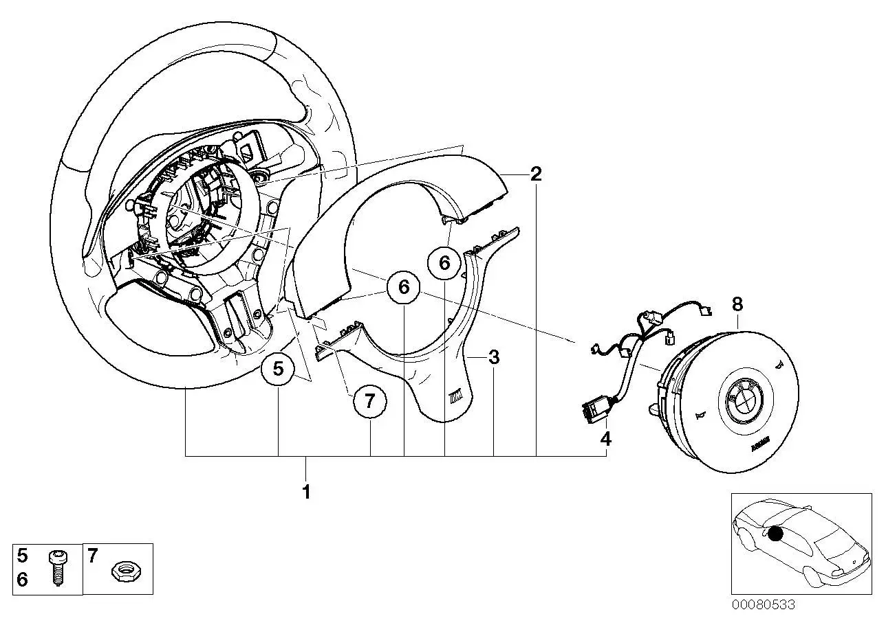 BMW Abdeckkappe Sportlenkrad 61318383366 - Bildposition 02
