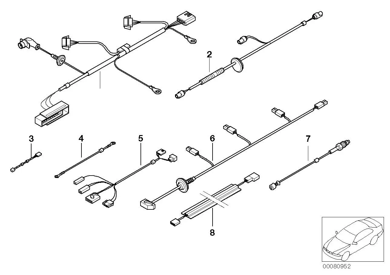BMW Kabelbaum PDC hinten E39 61128387107 - 5er E39