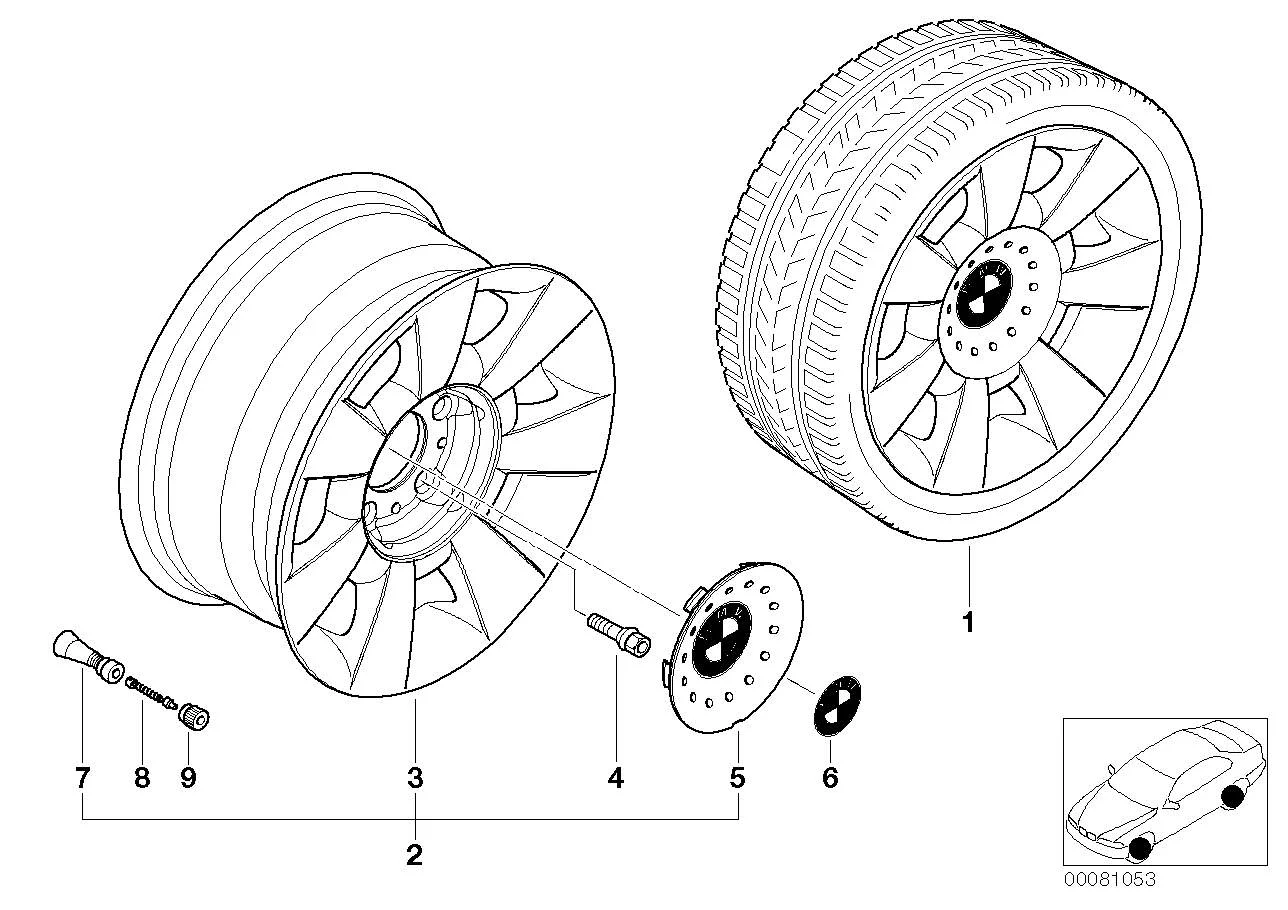 BMW Alufelge Sternspeiche 83 7Jx15 ET20 5er E39