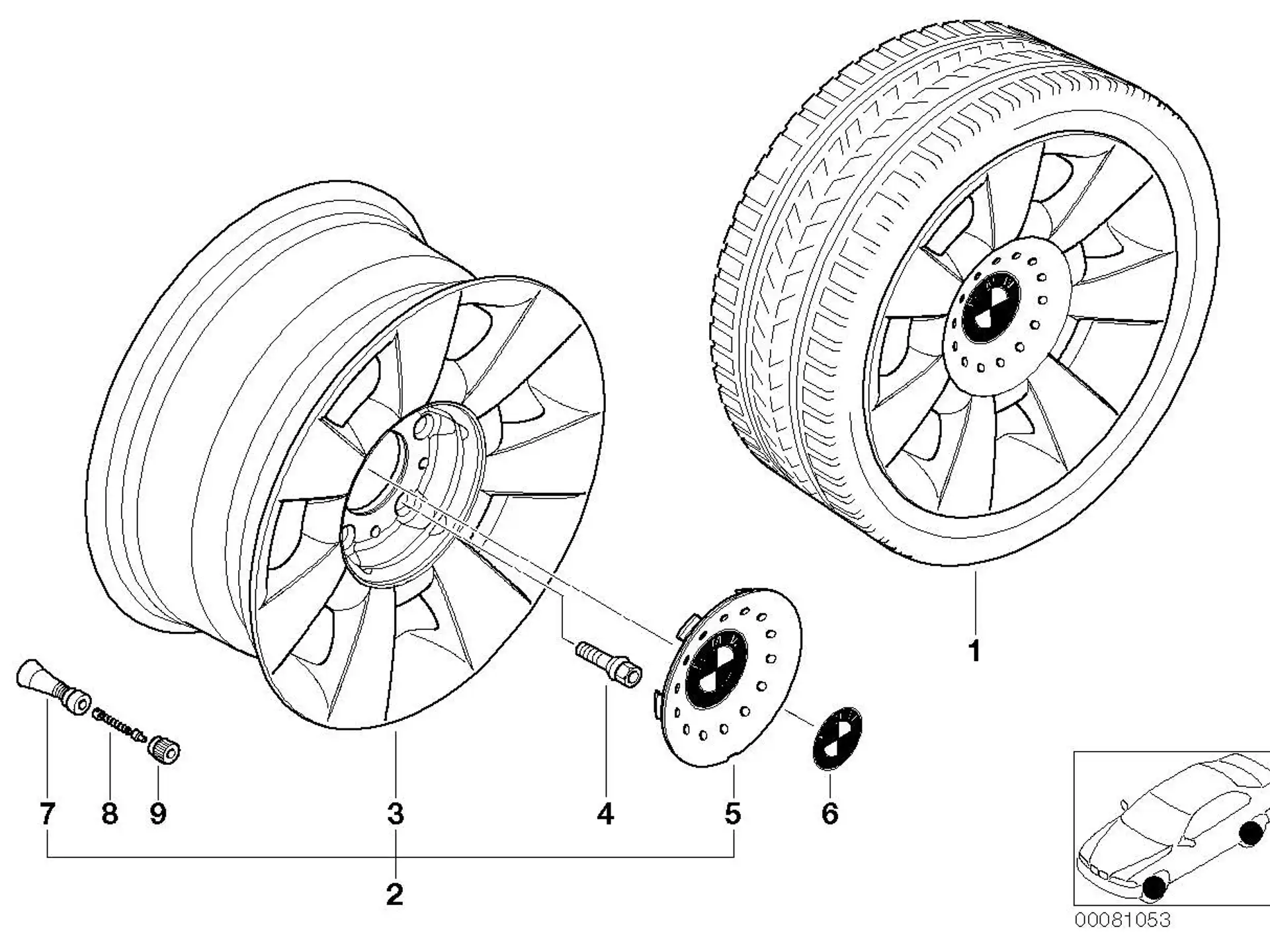 BMW Alufelge Sternspeiche 83 7Jx15 ET20 5er E39