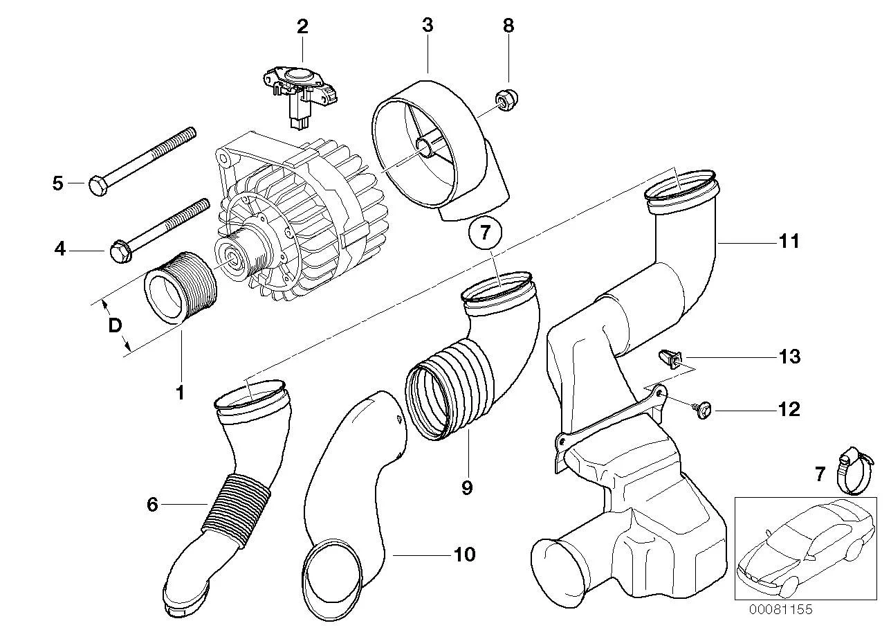 BMW Luftkanal unten E46 12311706643