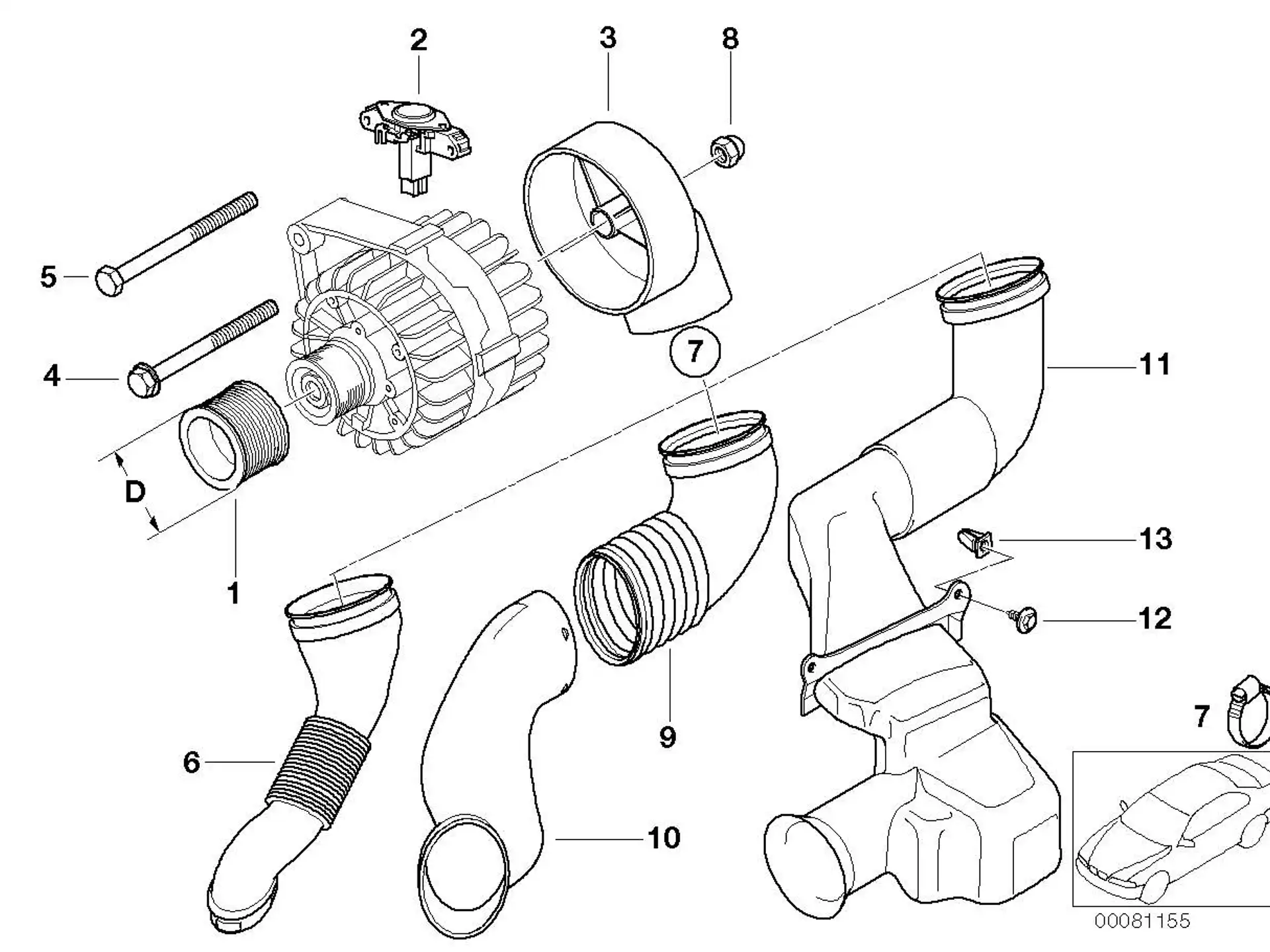 BMW Luftkanal unten E46 12311706643