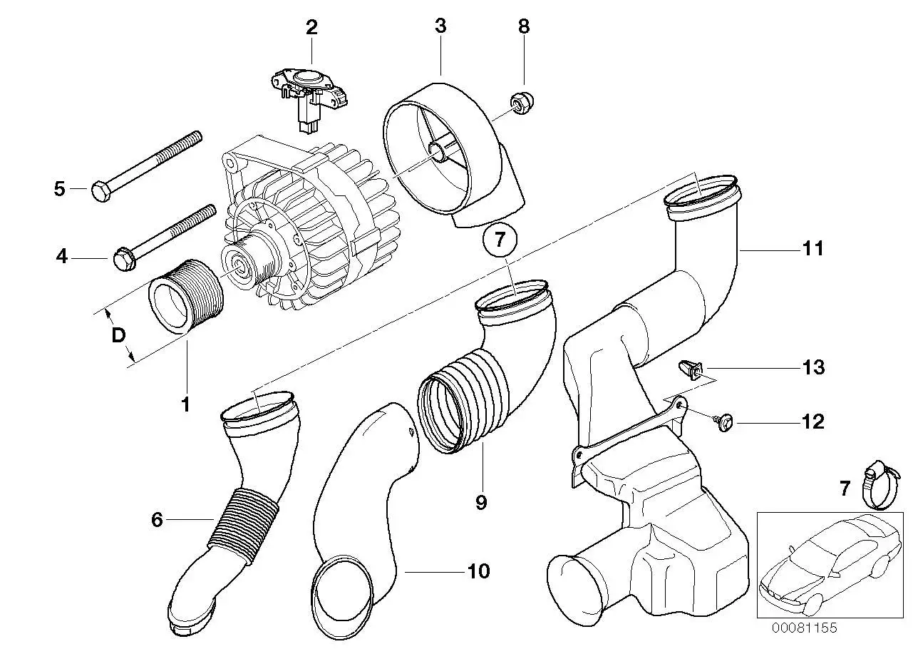 BMW Luftkanal oben E46 12311432465 - 3er E46