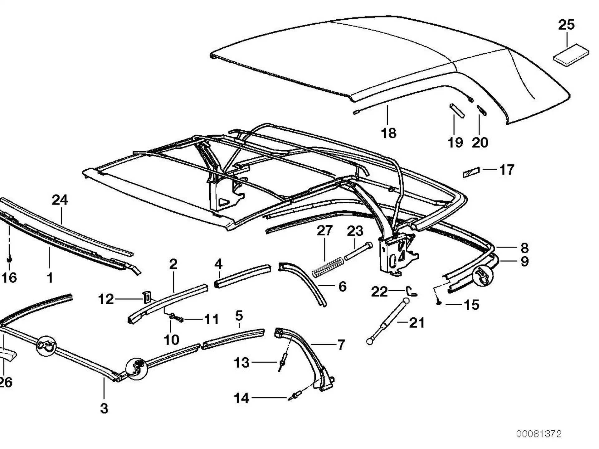 BMW Dichtung Windlauf E36 54318204146
