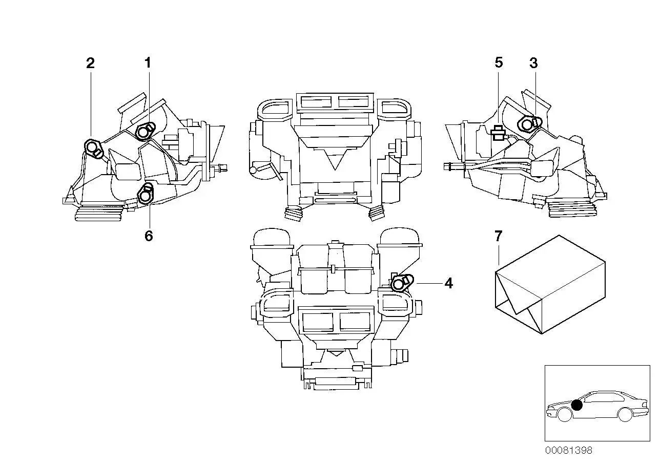 BMW Stellantrieb Fondraumklappe E39 E53 64116935441