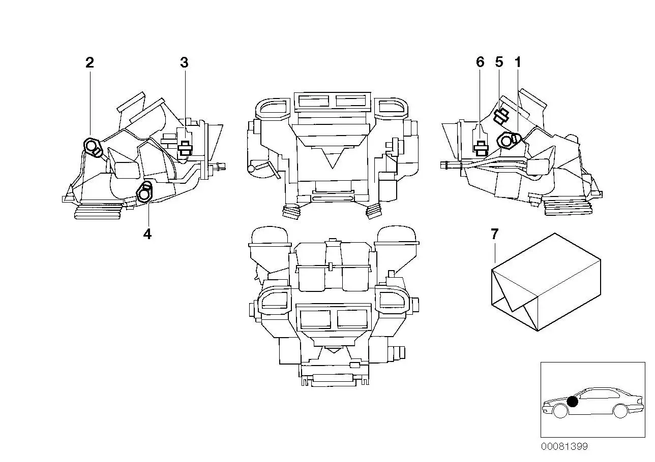 BMW Stellantrieb Entfrosterklappen E39 E53 64116935442 - Bildposi