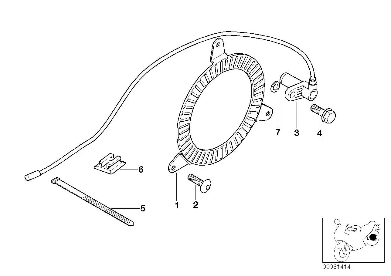 BMW Drehzahlsensor hinten R13 34522345845