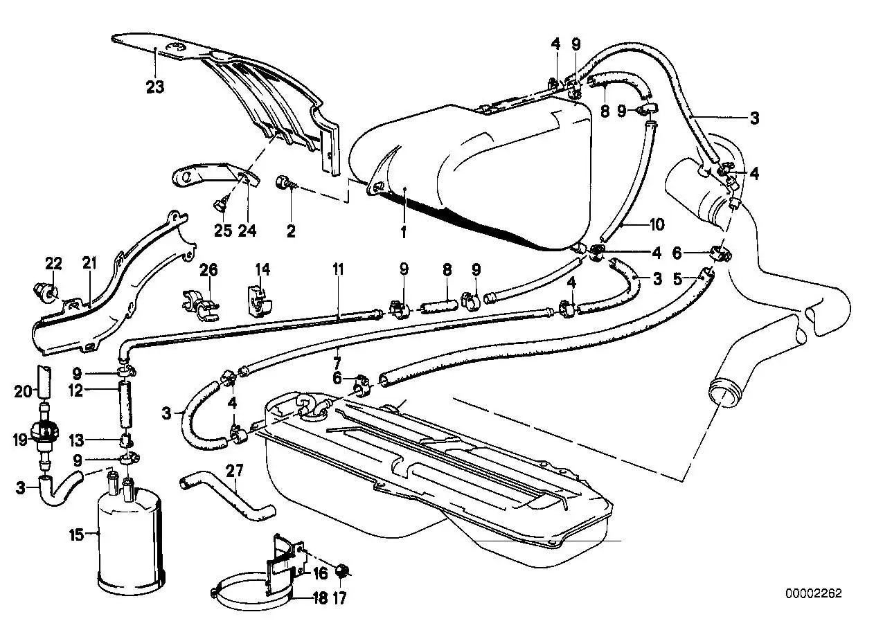 BMW Entlüftungsleitung E30 16131179729 - Z1 E30