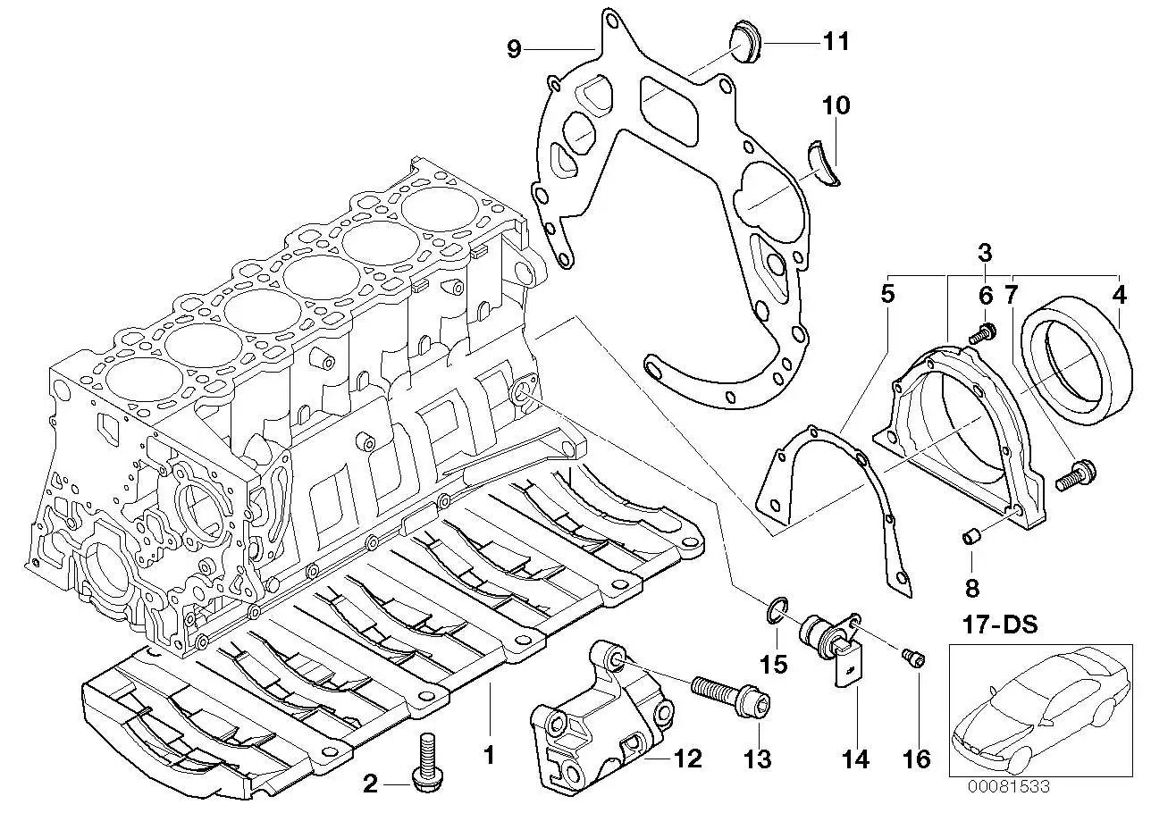 BMW Dichtungssatz Kurbelgehäuse asbestfrei E38 E39 E46 E53 111122