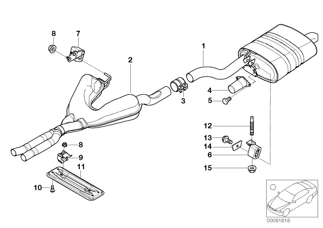 BMW Nachschalldämpfer E39 18107830010 - Bildposition 01