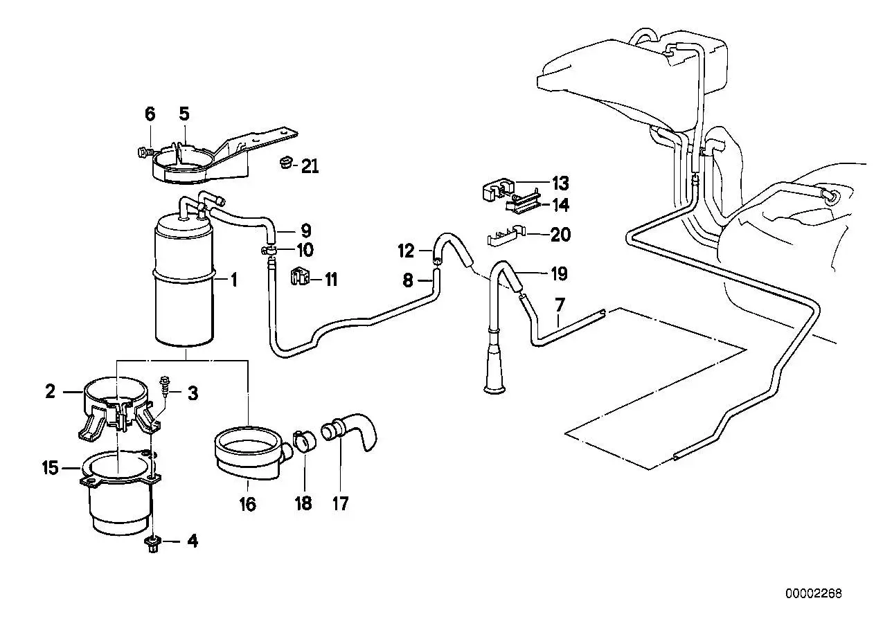 BMW Aktivkohlefilter E24 E32 E34 16131178956