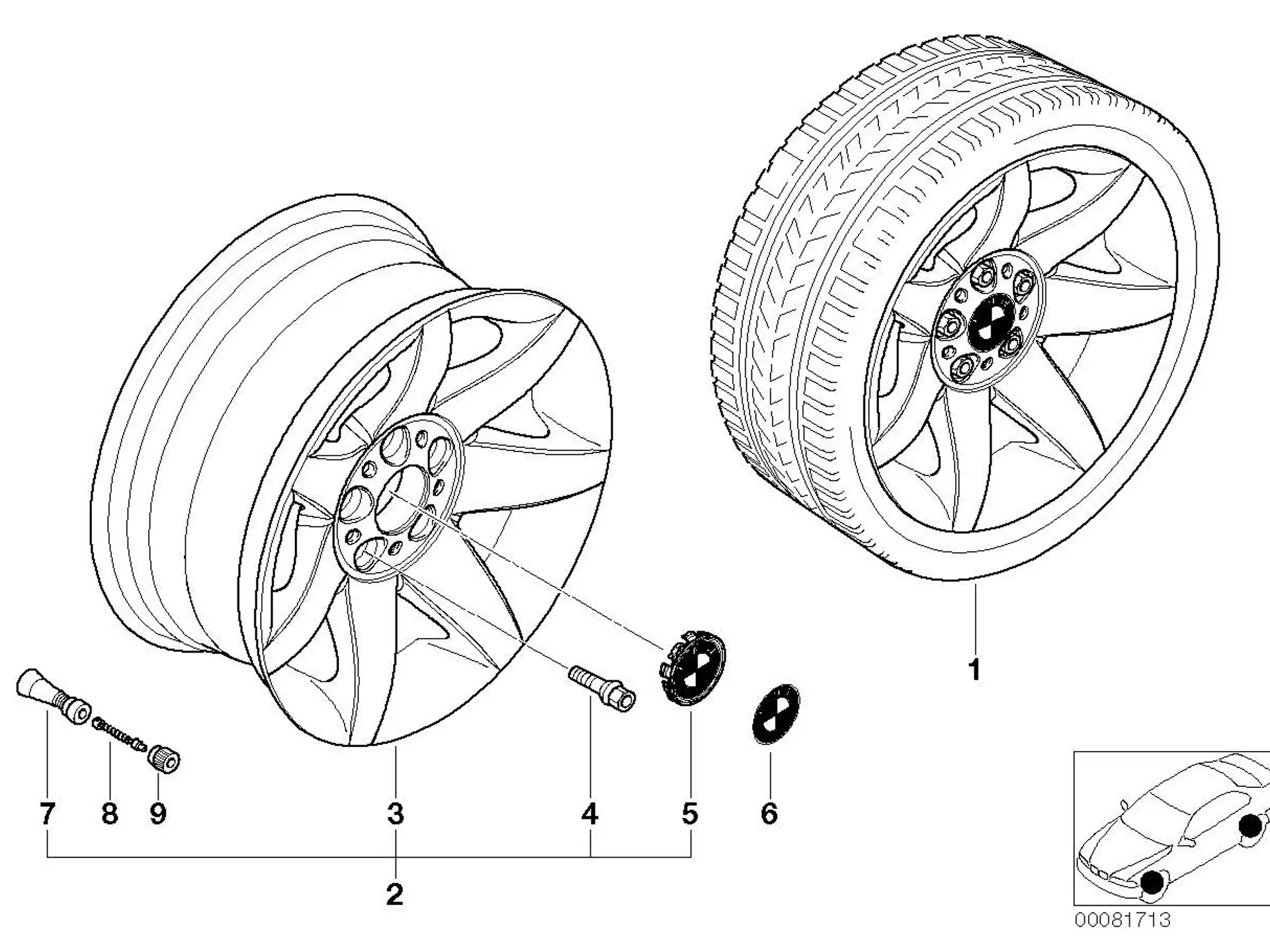BMW Alufelge Sternspeiche 81 8Jx17 ET20 5er E39