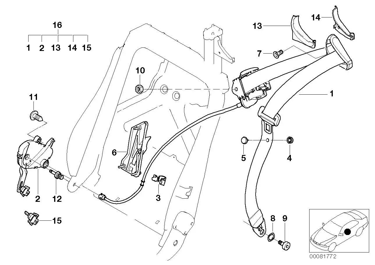 BMW Sechskantmutter E46 E64 E93 07119906478 - 3er E46 Cabrio - Co