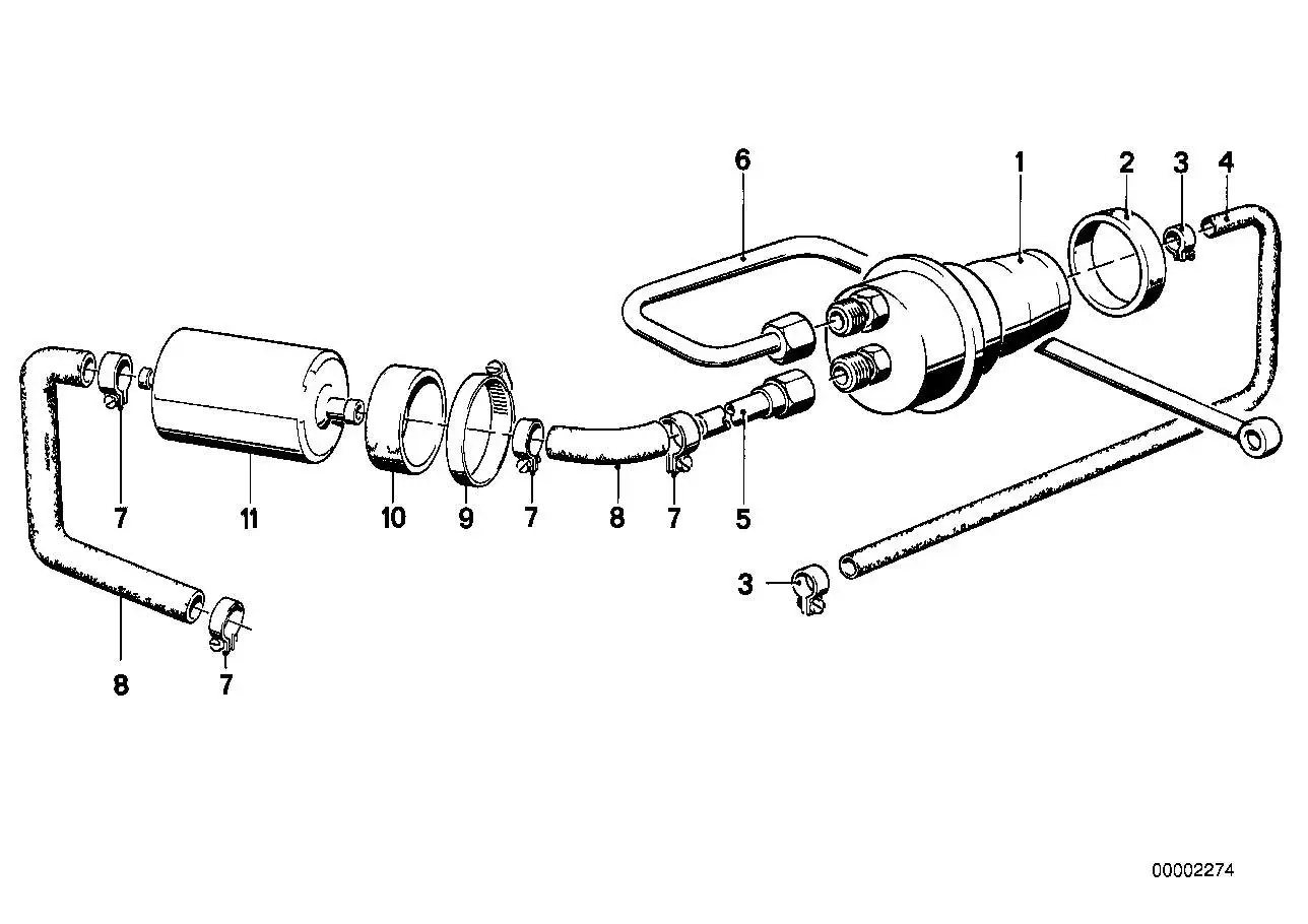 BMW Kraftstoffleitung E12 E21 16121151474 - Bildposition 06