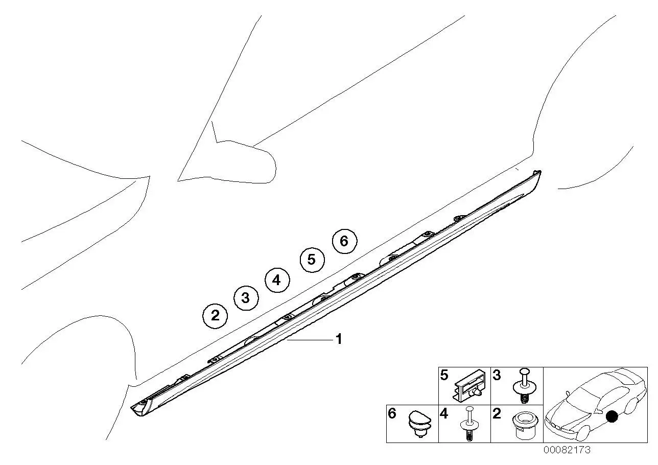 BMW Schwellerleiste links grundiert E46 51717893119 - 3er E46