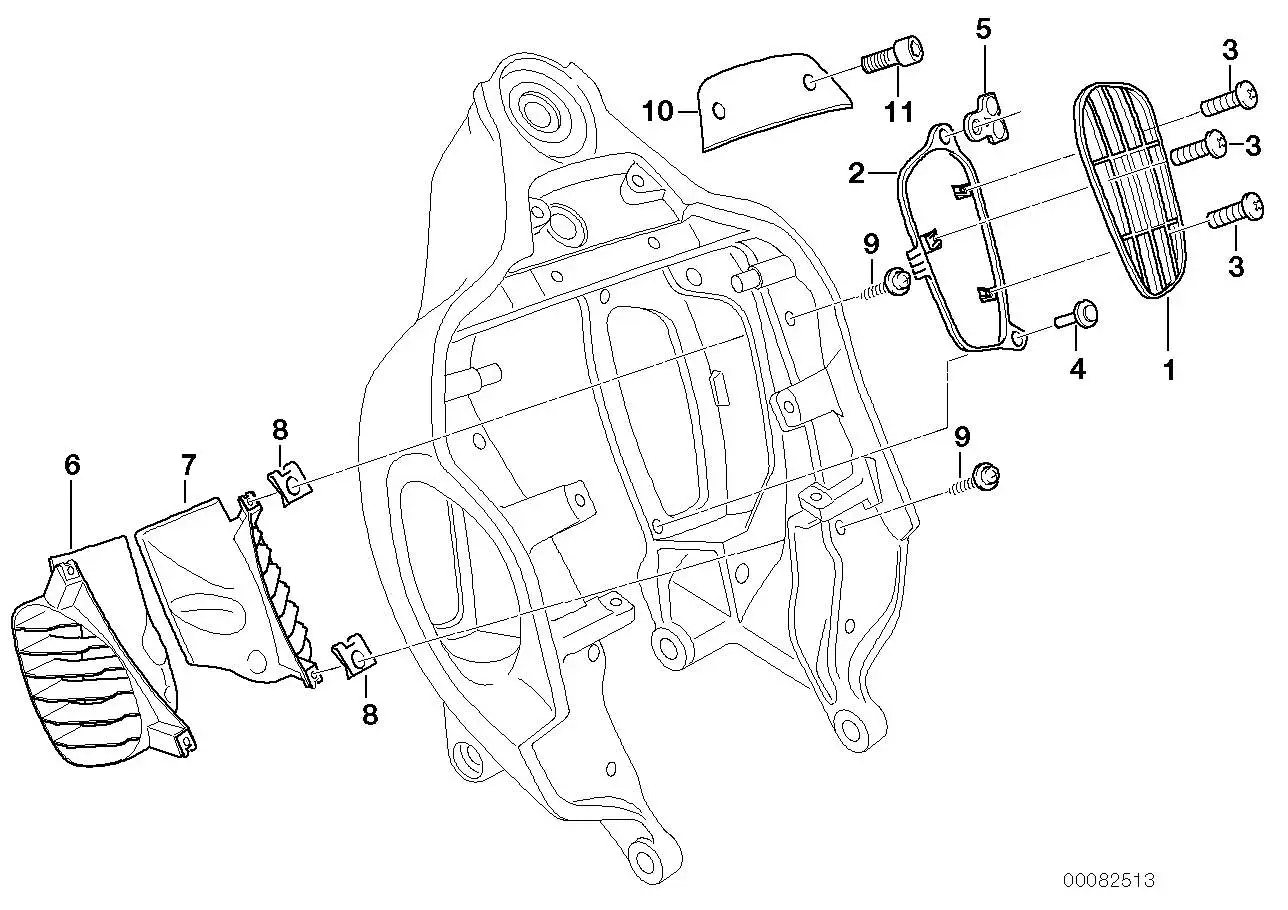 BMW Einlassgitter rechts 46512331760 - Bildposition 01
