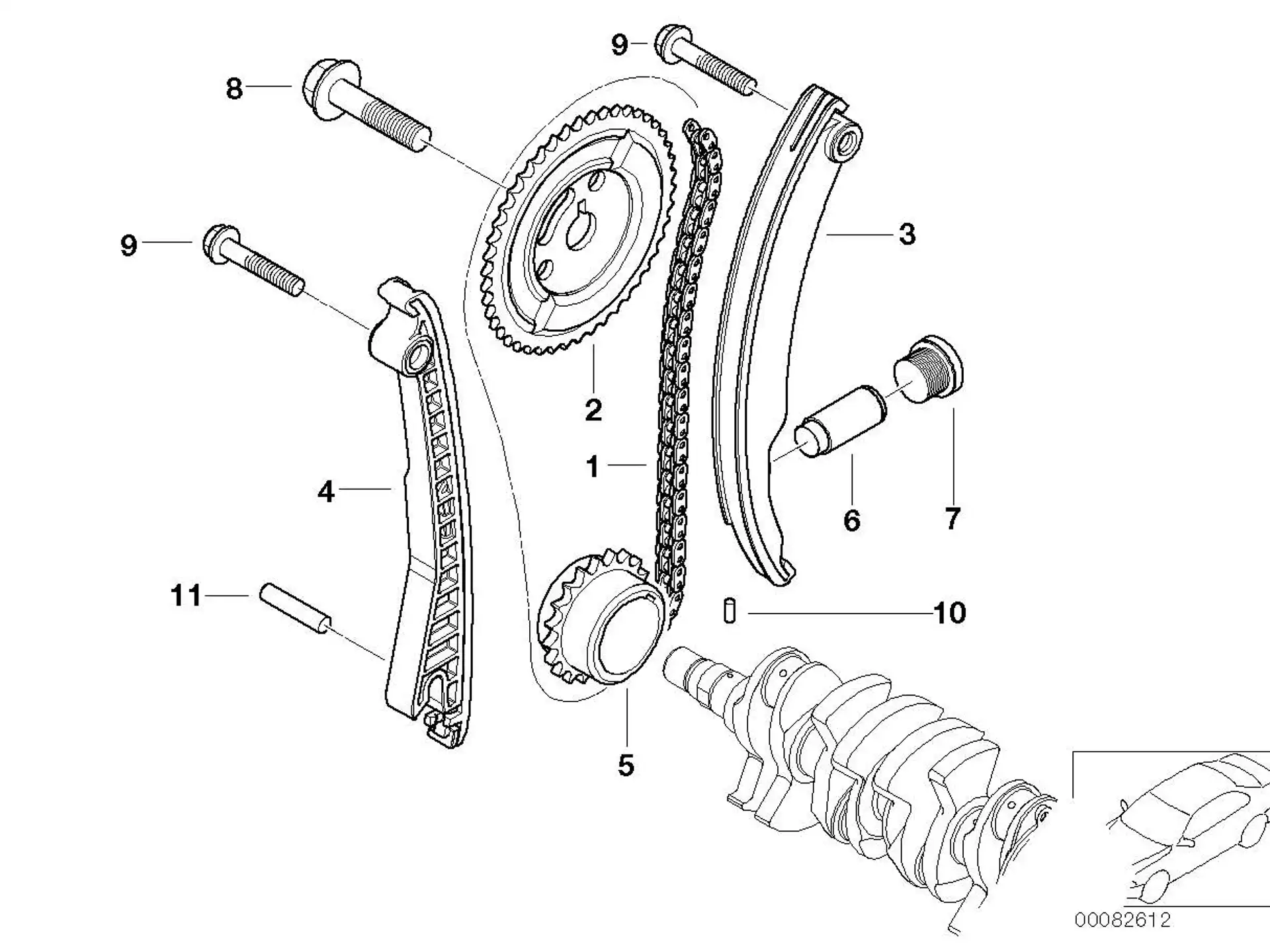 BMW RP Kettenspanner R50 R52 R53 11317510801