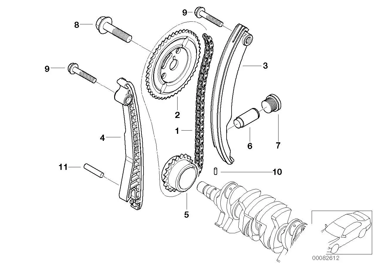 BMW RP Kettenspanner R50 R52 R53 11317510801 - Bildposition 06