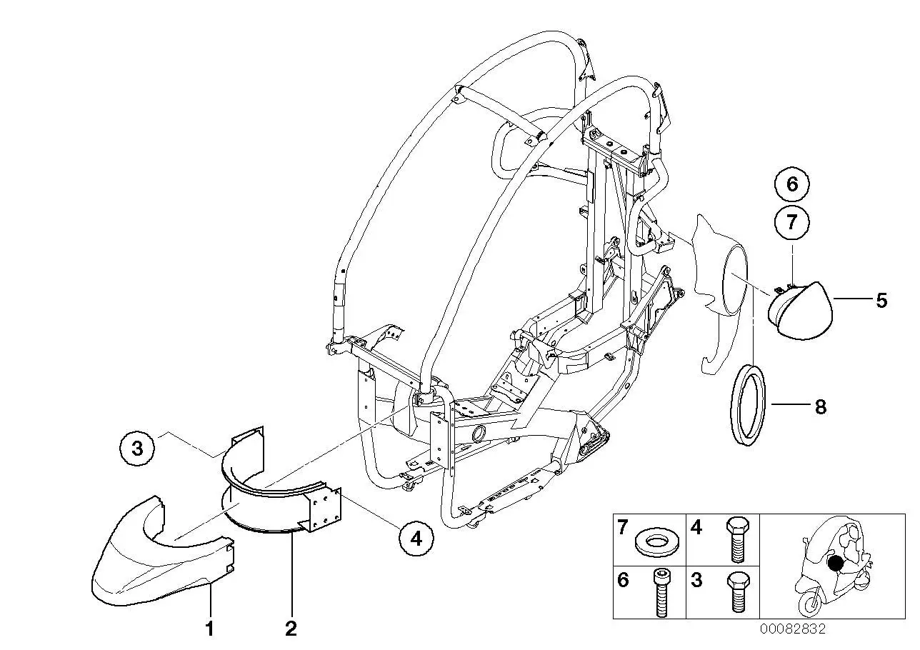 BMW Crashelement Schulterbügel links 46512329491