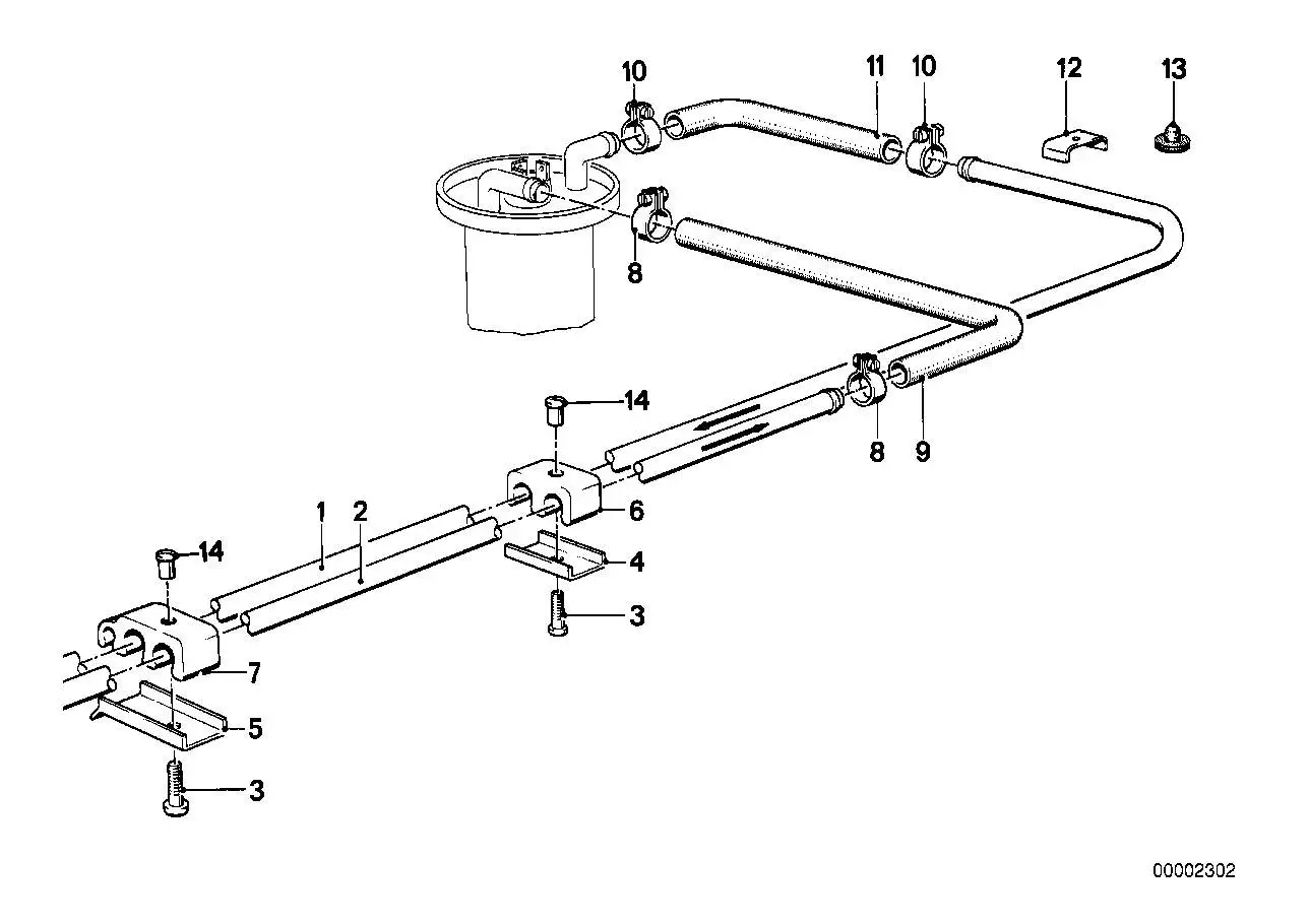 BMW Rücklaufleitung E23 16121121488 - Bildposition 02