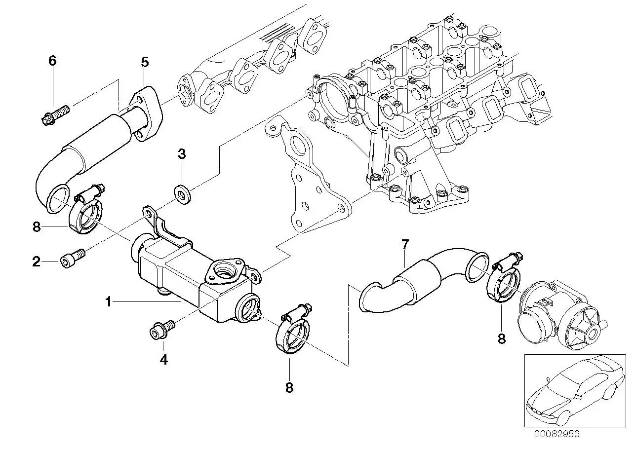 BMW Abgas-Kühler E38 E39 E46 11717787404