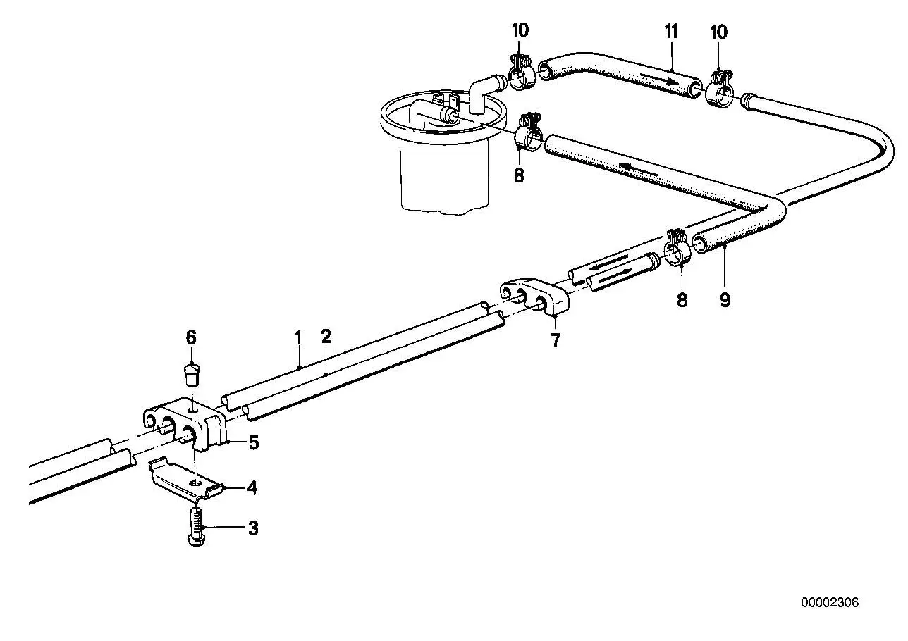 BMW Kraftstoff-Vorlaufleitung E30 16121179285