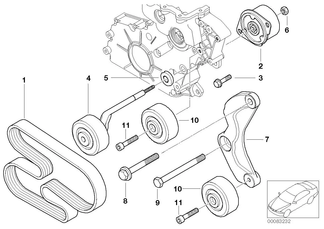 BMW Flanschmutter E38 E39 E46 E53 E60 E61 E63 E64 E65 E66 E70 E71