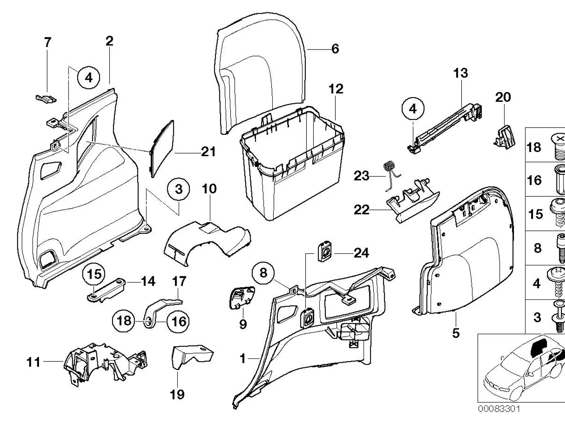 BMW Blindnietmutter Flachkopf E39 E46 E60 E61 E63 F30 F31 F32 F36 F39 F20 F44 F48 F80 F82 G21 G31 F54 F55 F56 F56E F60 51248226003