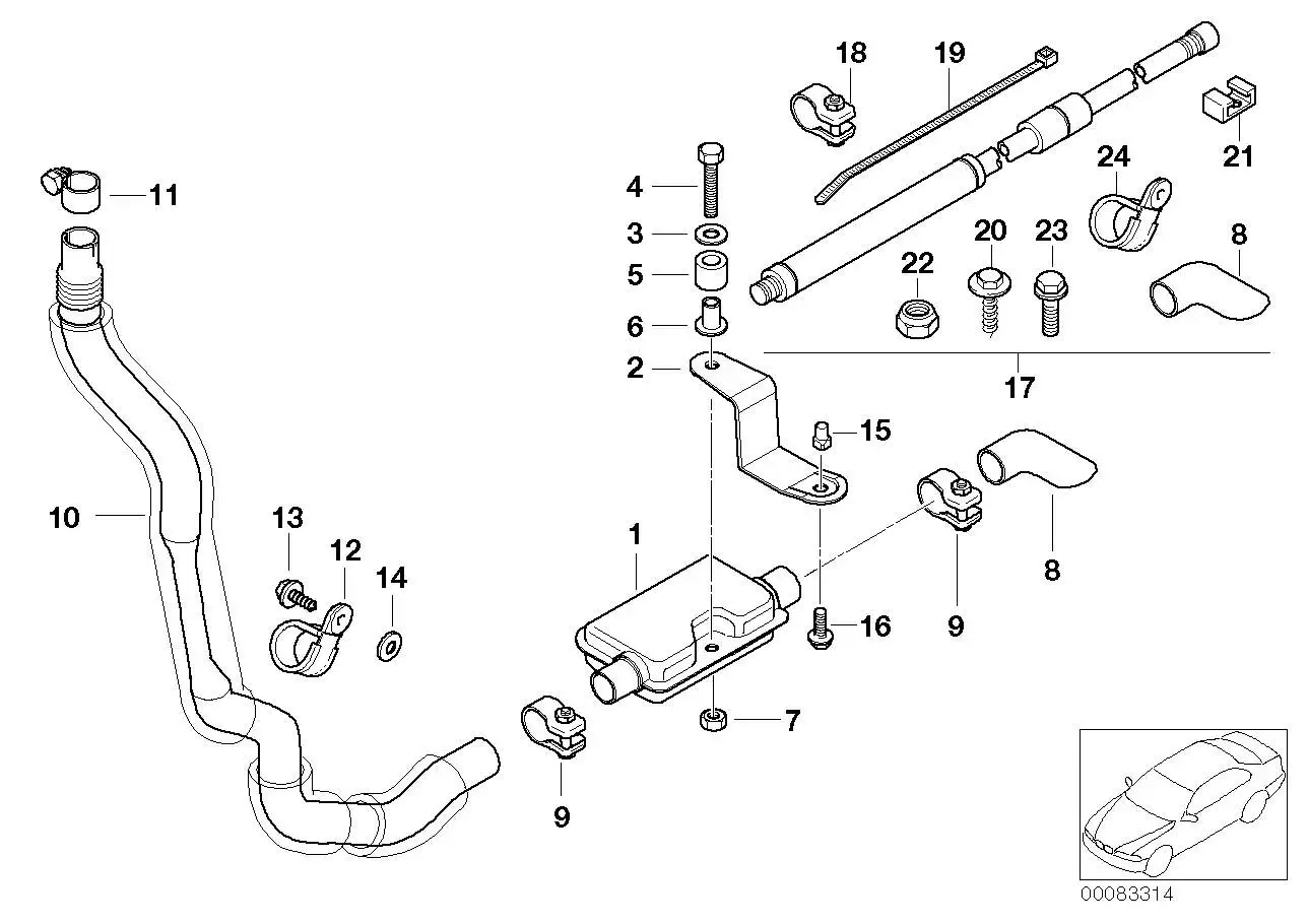 BMW Tülle E38 E39 E46 E53 E65 E66 E70 E71 E72 F01 F02 F04 F06 F07