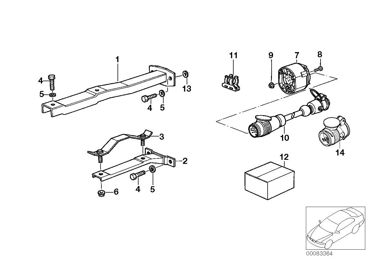 BMW Satz mechanische Anbauteile E36 71601182655 - Bildposition 01