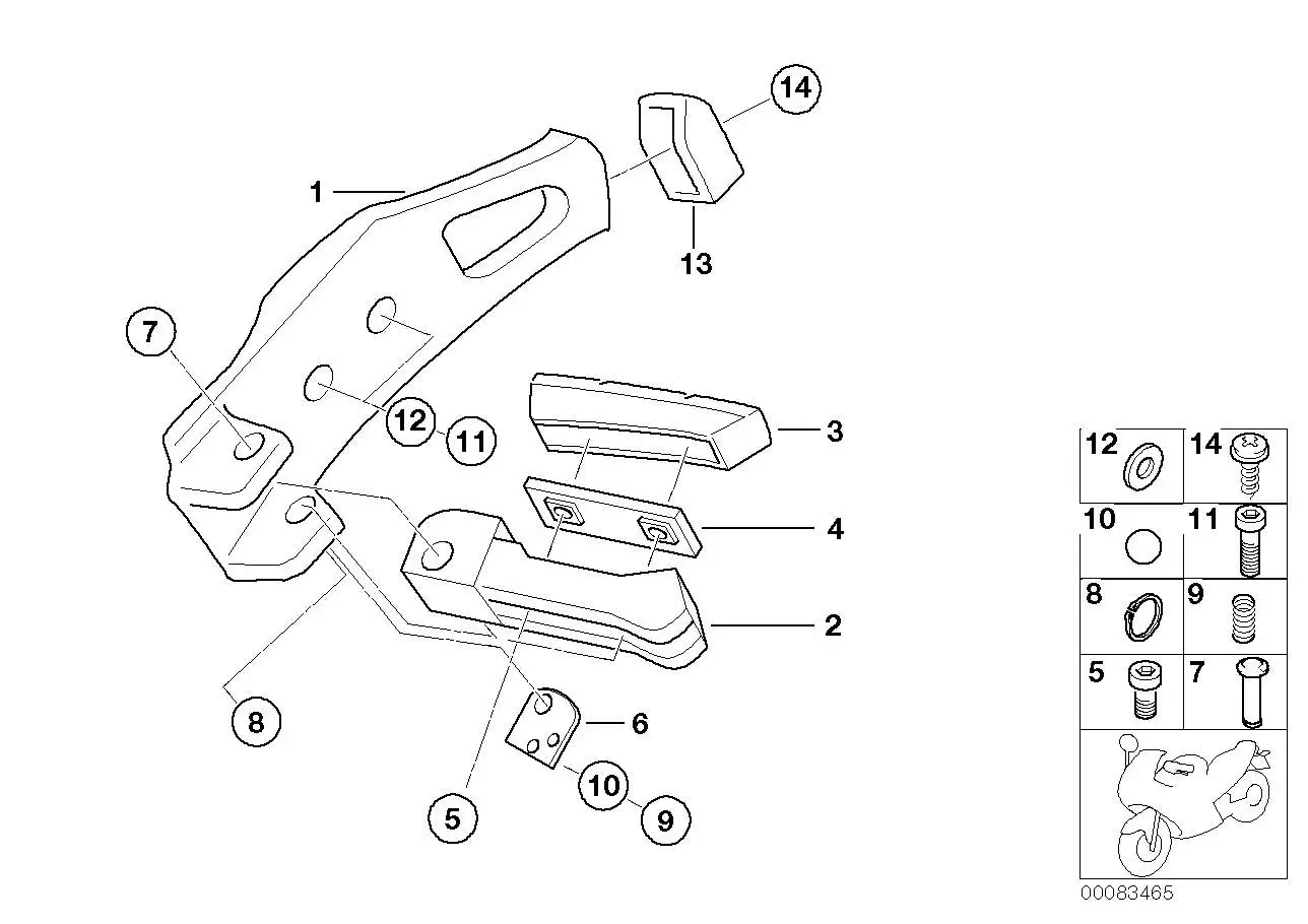 BMW Fussrastenplatte hinten links R28 46717669761 - Bildposition