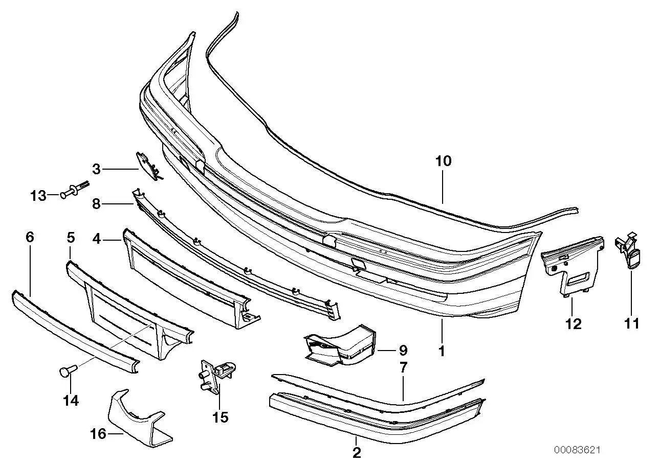 BMW Blende links E38 51118125437 - 7er E38