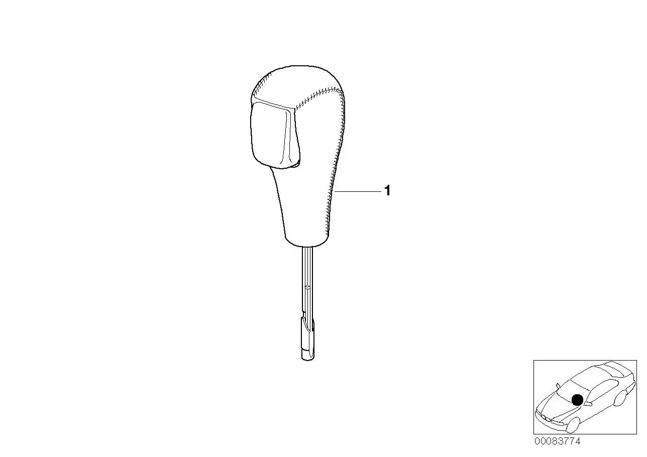 BMW Wählhebelgriff Leder / Kunststoffspange E46 E53 25161423537