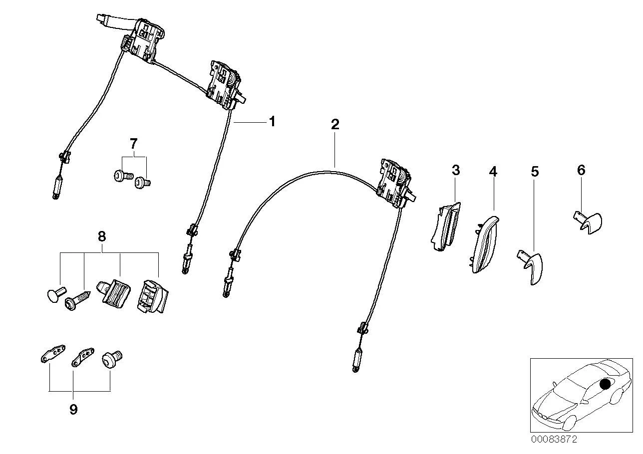 BMW Hebel aussen links E46 E63 52107064869