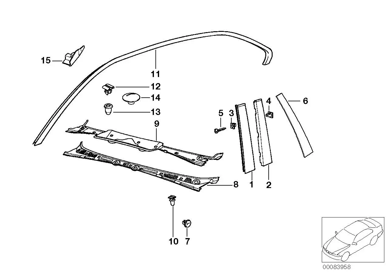 BMW Eckblende rechts E36 51718153752 - Z3 E36