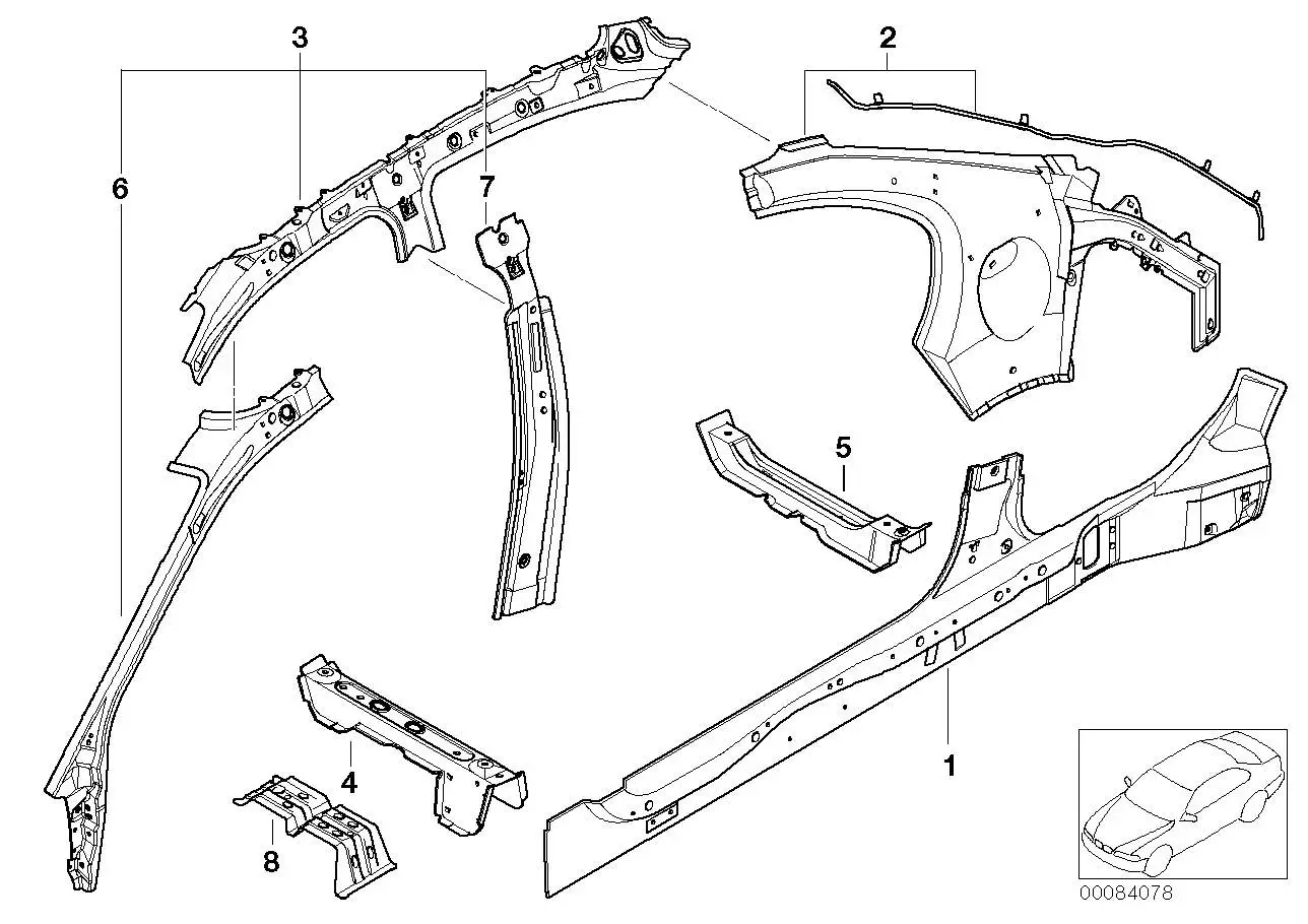 BMW Längsträger links E46 41127039693 - 3er E46