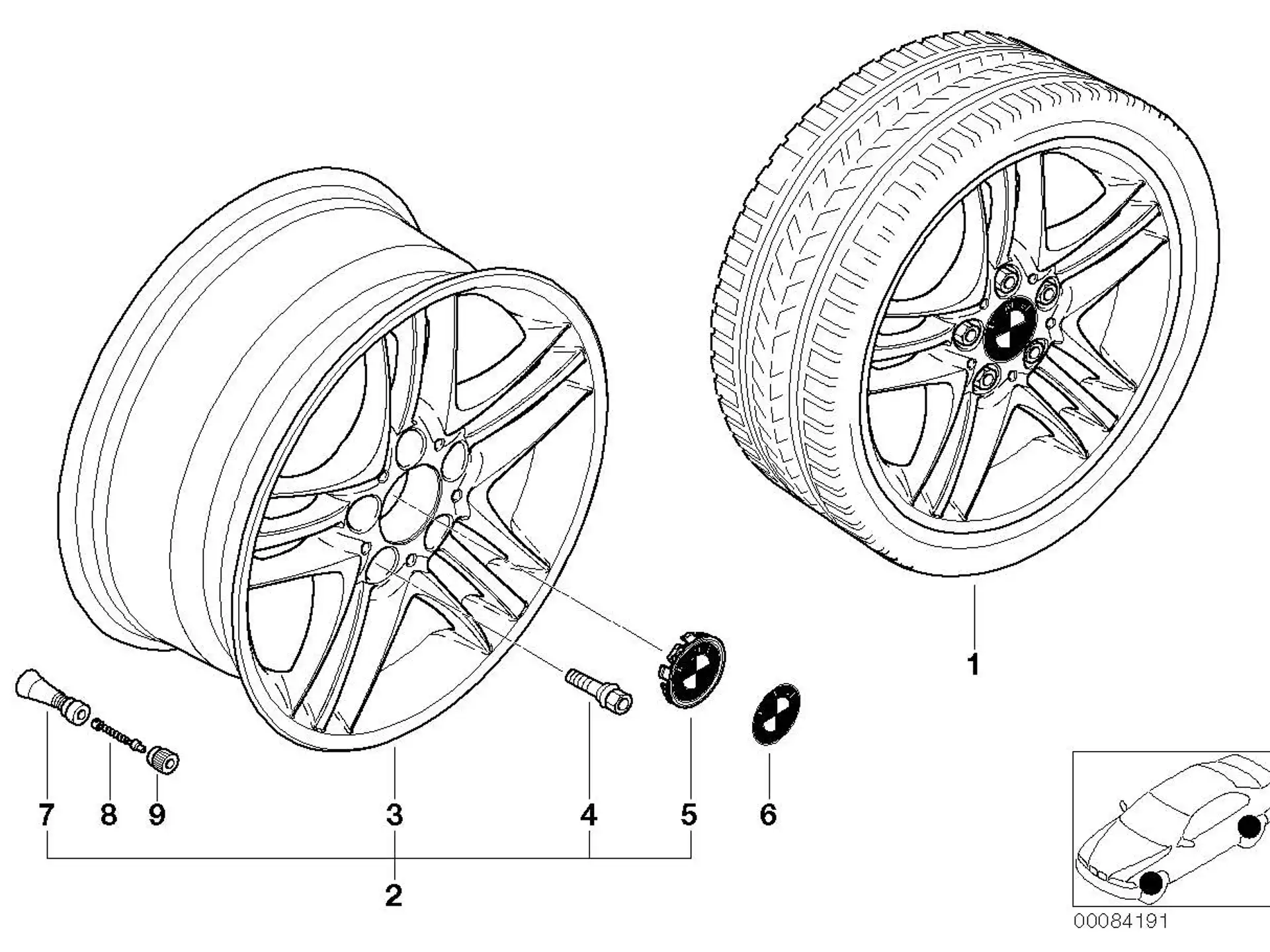 BMW Alufelge Sternspeiche 89 8Jx17 ET20 5er E39