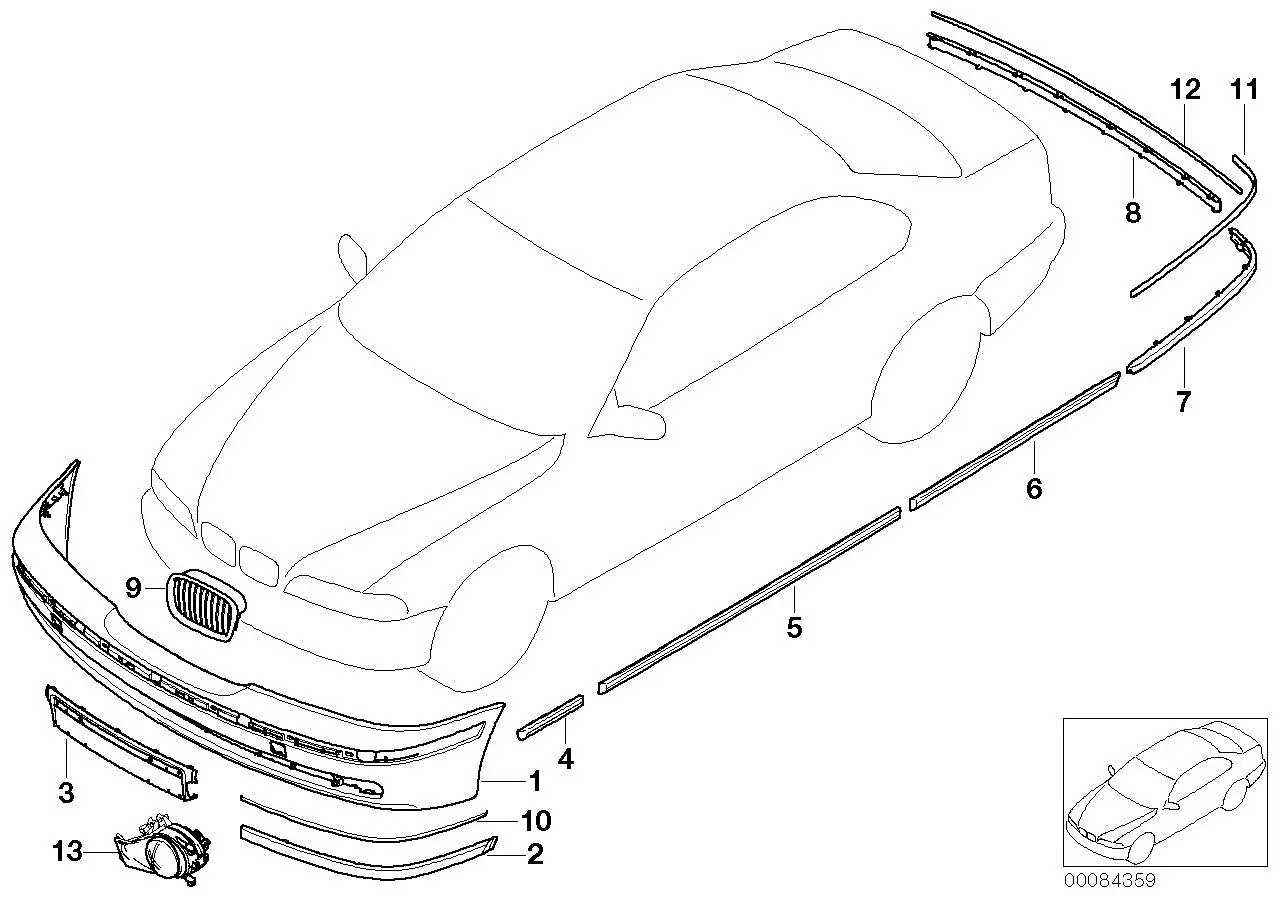 BMW Blende Mitte E39 51127005947