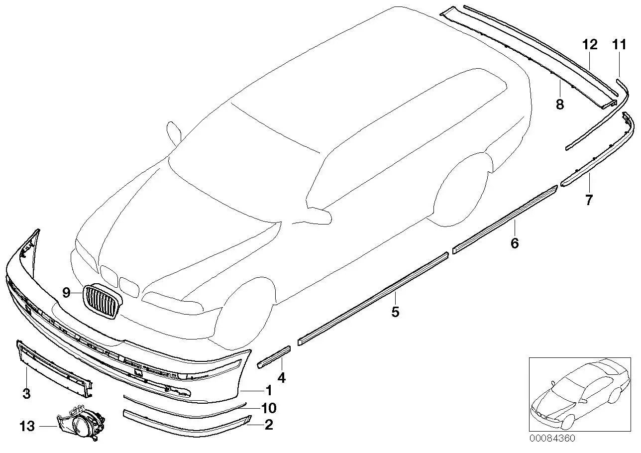 BMW Blende grundiert Mitte 51127005914