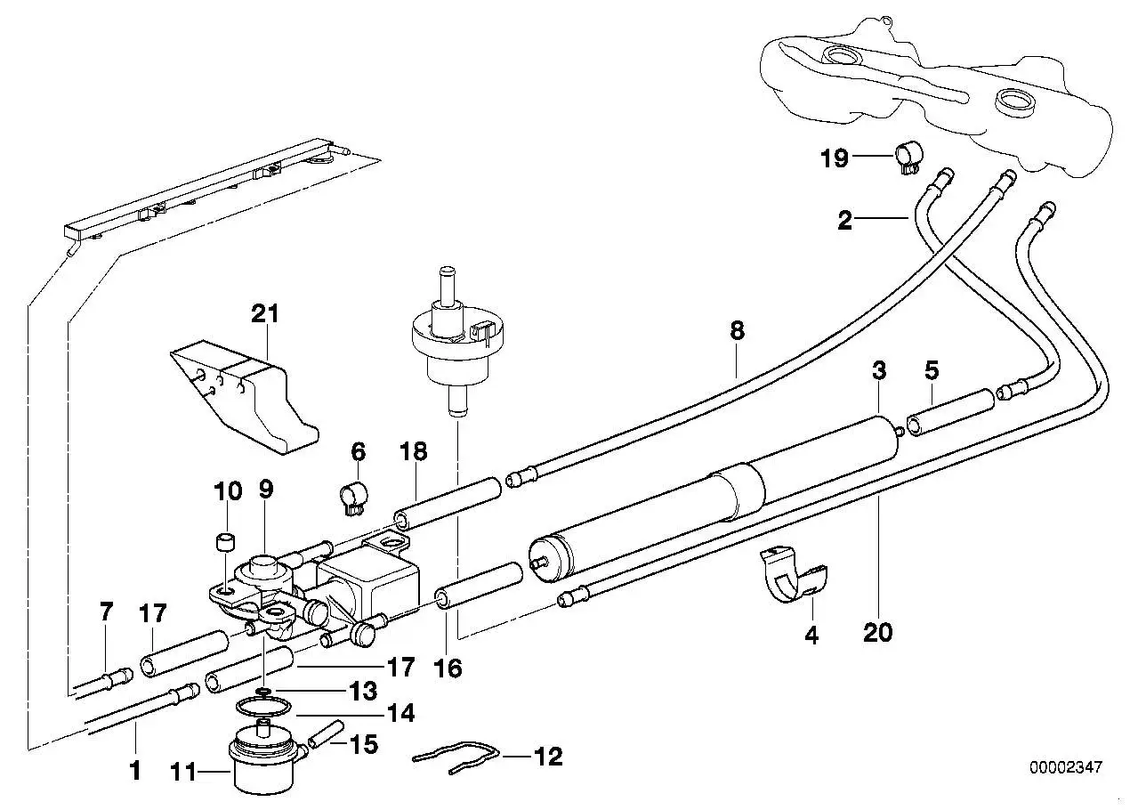 BMW Kraftstoff-Vorlaufleitung vorn 16121182860 - Z3 E36