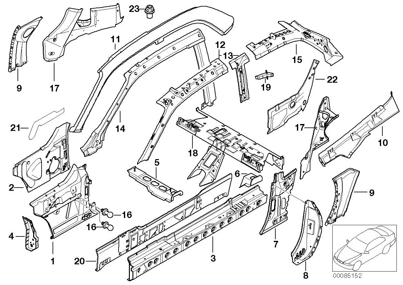 BMW Schliessblech Säule vorne rechts 41218398646 - Bildposition 0