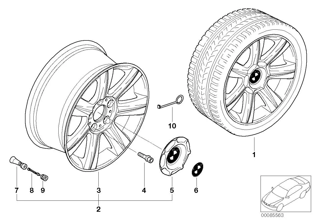 BMW Alufelge Sternspeiche 96 8J ET47 3er E36/E46