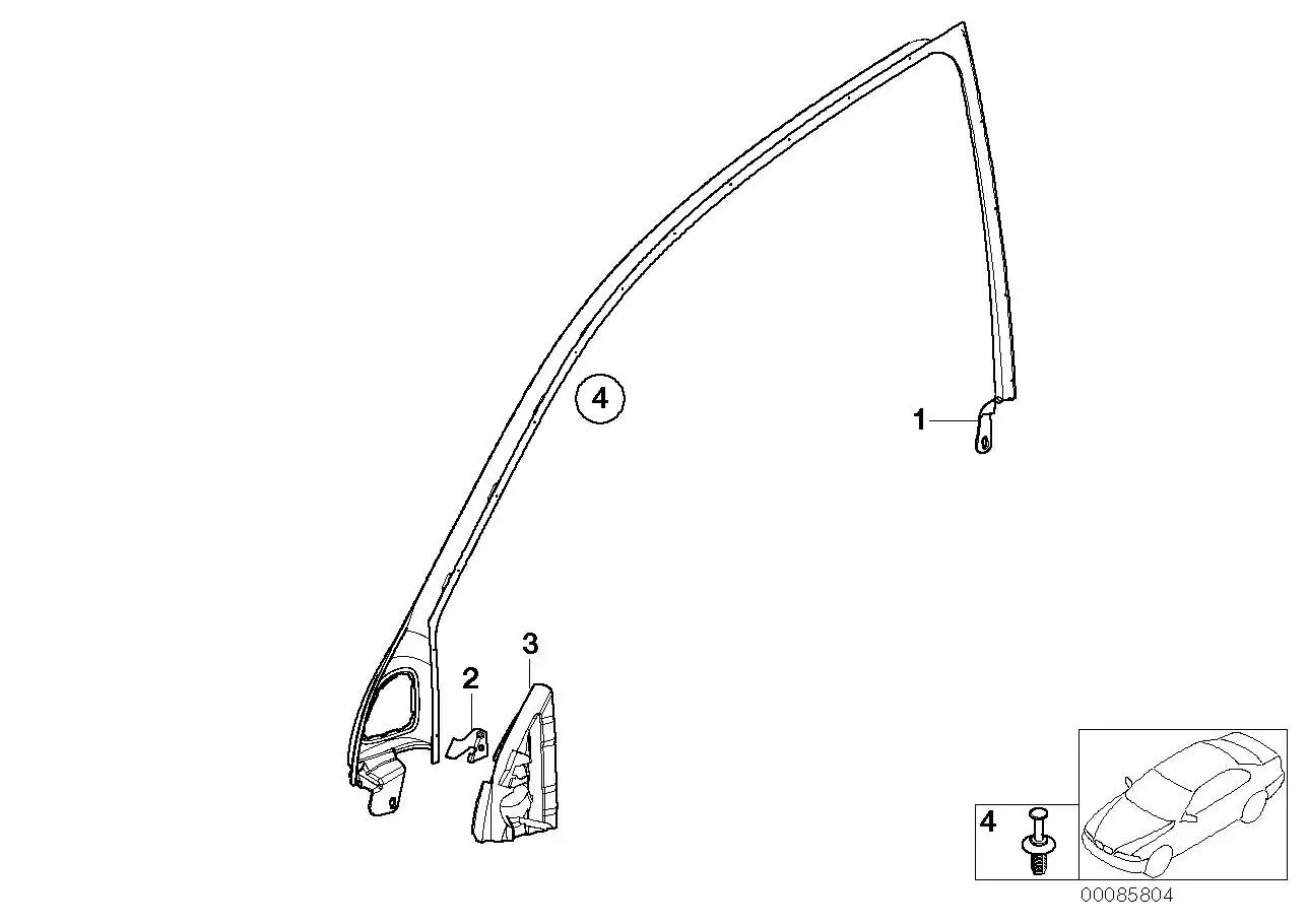 BMW Abdeckung Fensterrahmen links E46 51338252455 - Bildposition