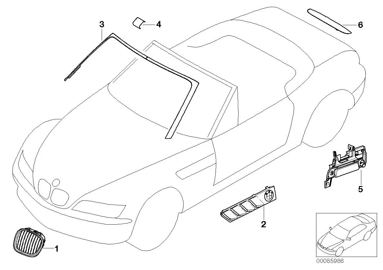 BMW Blende Windlauf links 51168398505 - Bildposition 03