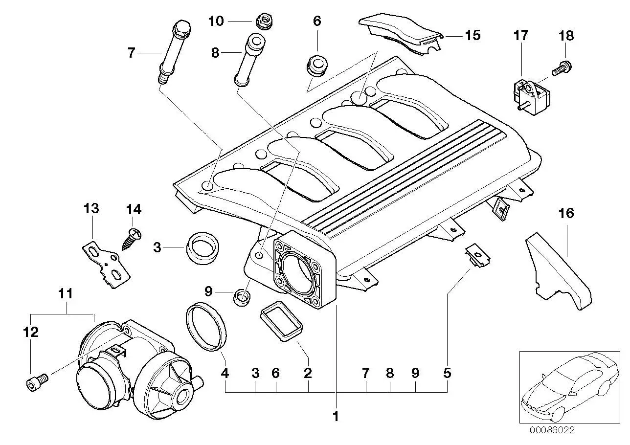 BMW AGR-Ventil E38 E39 E46 E53 E65 11717804378