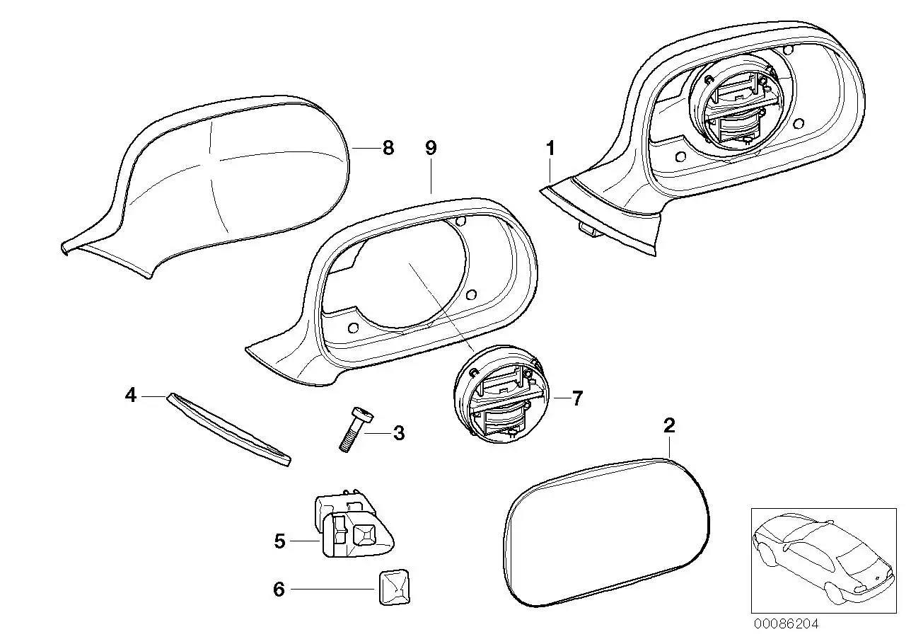 BMW Spiegelglas plan 51168397877