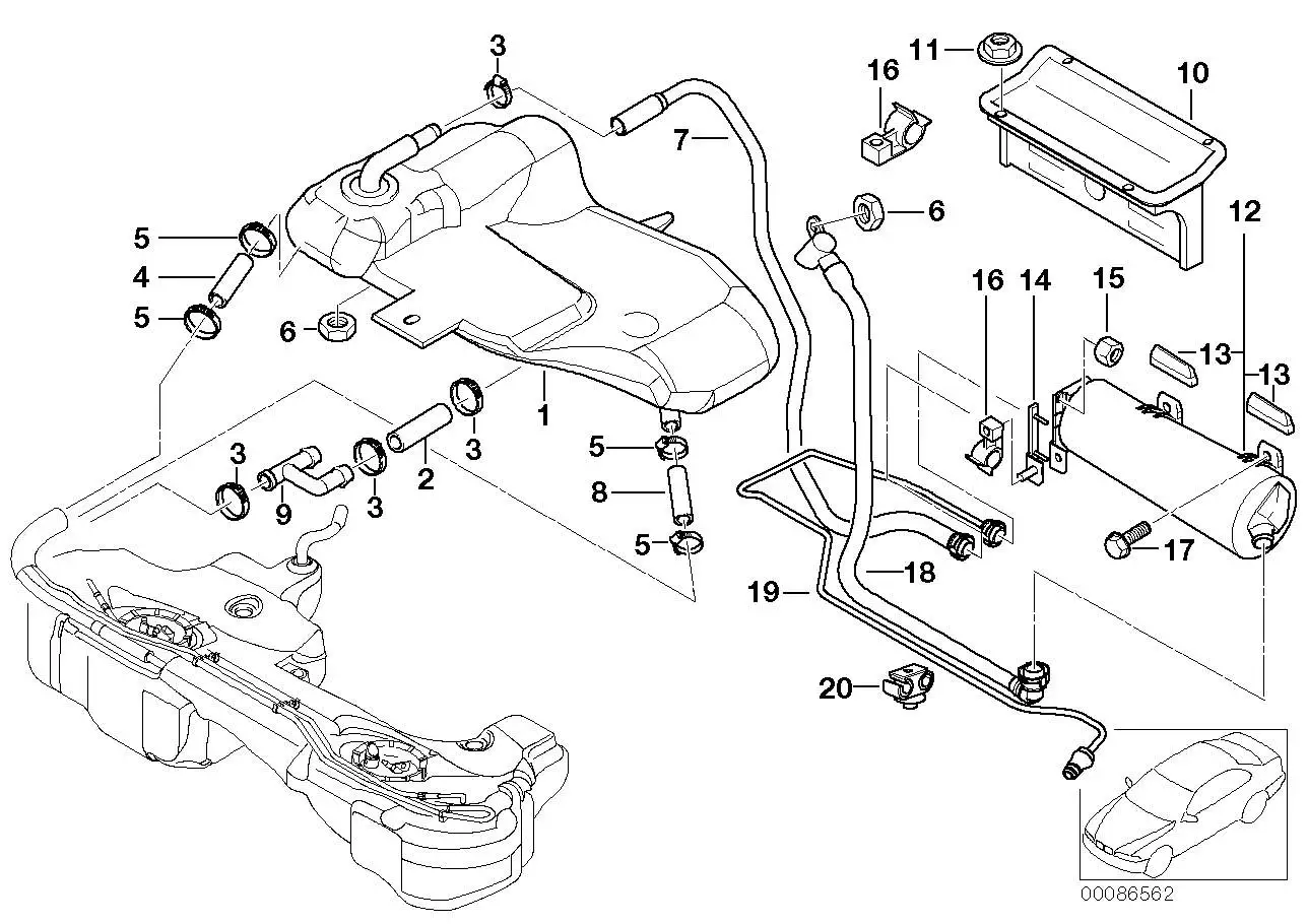 BMW Entlüftungsleitung E46 16132283286 - Bildposition 07