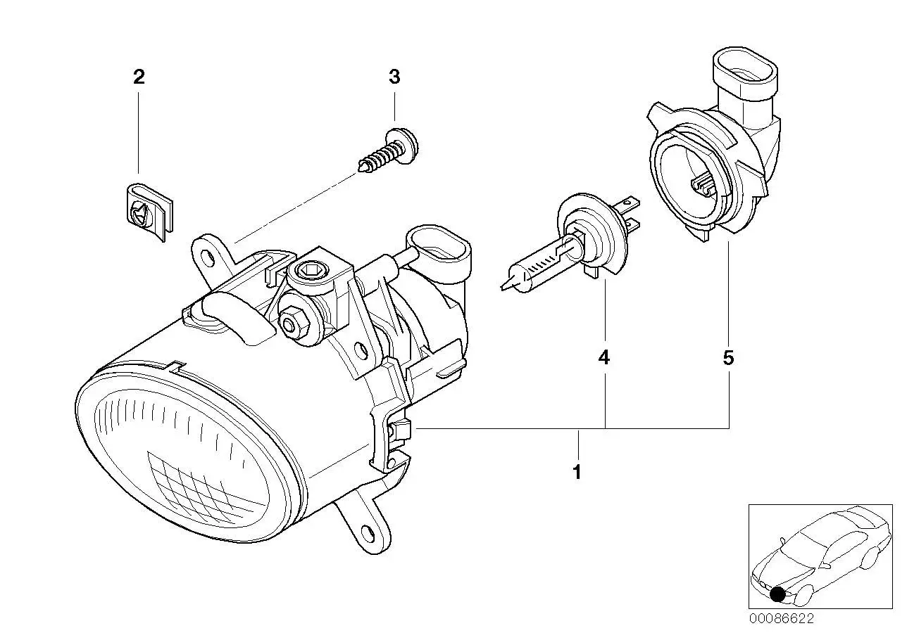 BMW Nebelscheinwerfer links R50 R52 R53 63176925049 - MINI R50, M